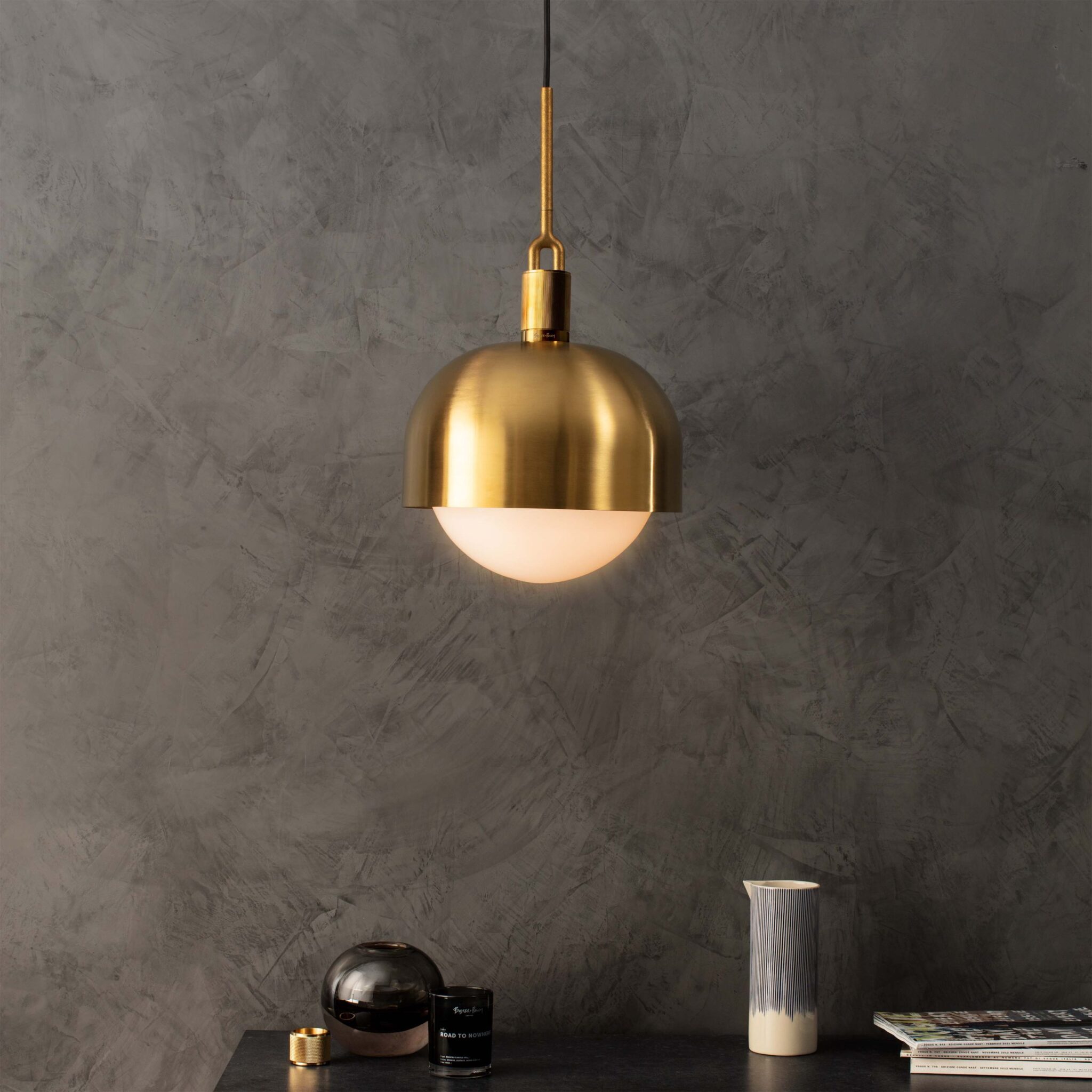 FORKED PENDANT / SHADE / GLOBE / SMOKED / LARGE - Image 8