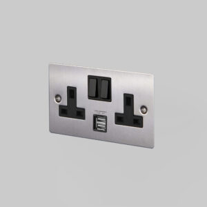 2G UK PLUG SOCKET / USB / STEEL - Buster & Punch